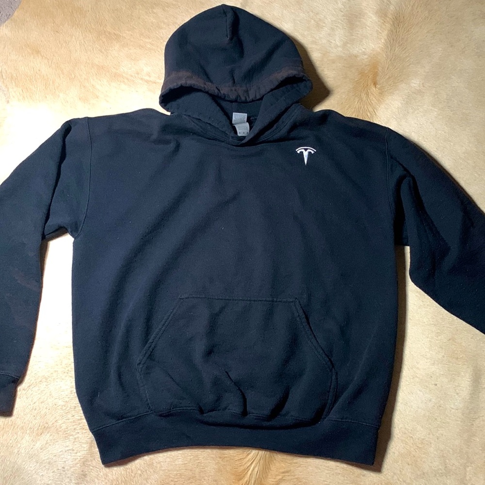 Men’s TESLA Black Embroidered HOODIE Sweatshirt